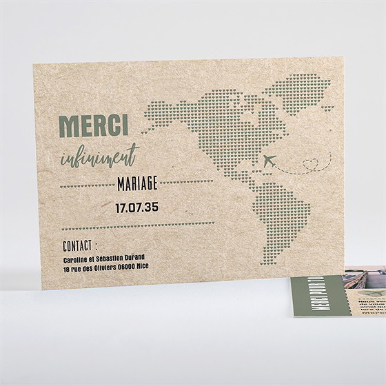 Remerciement mariage billet d'avion