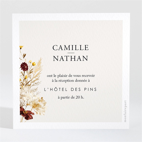 Carton d'invitation mariage En automne réf.N3002009