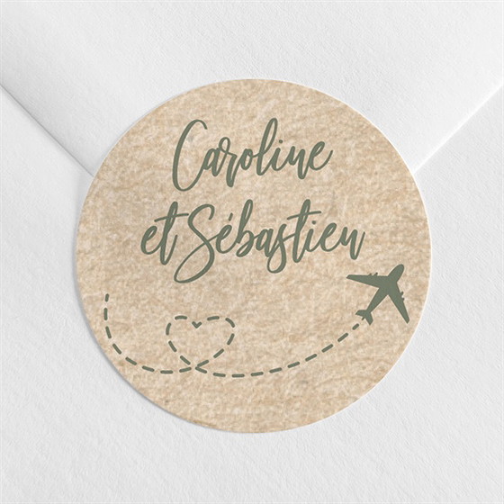 Sticker mariage billet d'avion