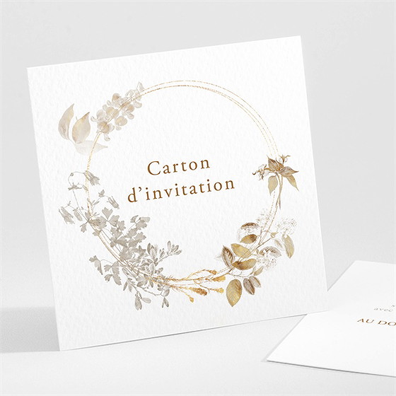 Carton d'invitation mariage délicatesse végétale