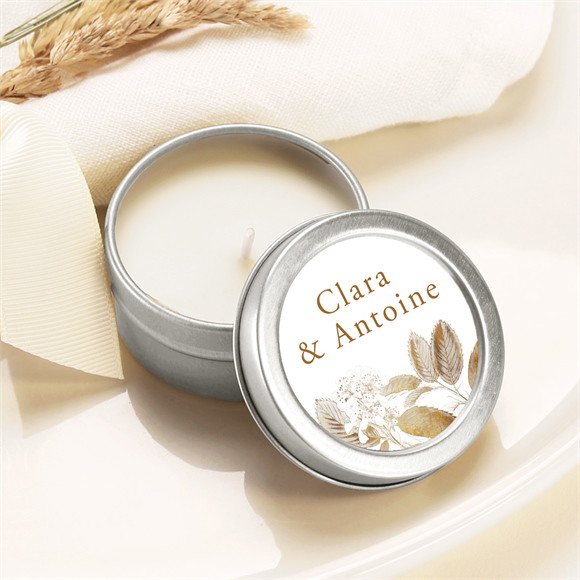 Bougie mariage Délicatesse végétale argent réf.N3601837