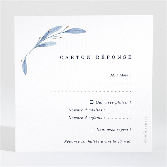 Carton réponse mariage Pureté réf.N3002011