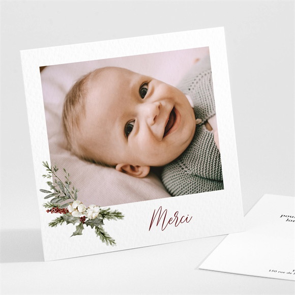 Remerciement naissance Hiver réf.N301520