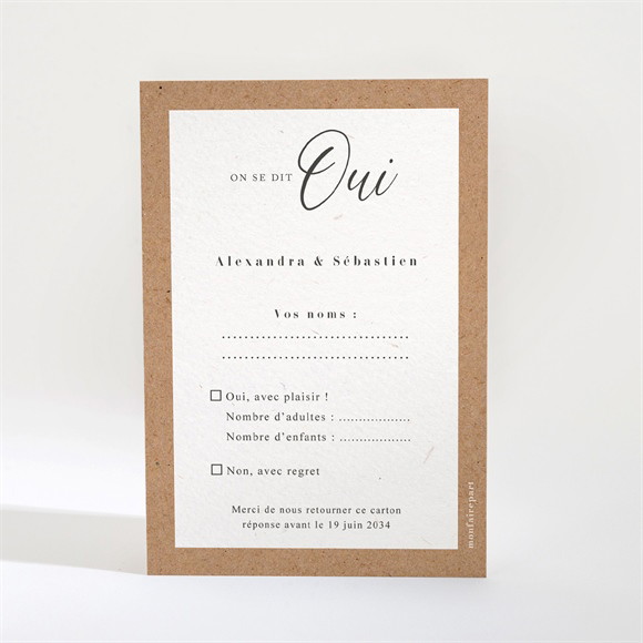 Carton réponse mariage Notre Absolu réf.N210212