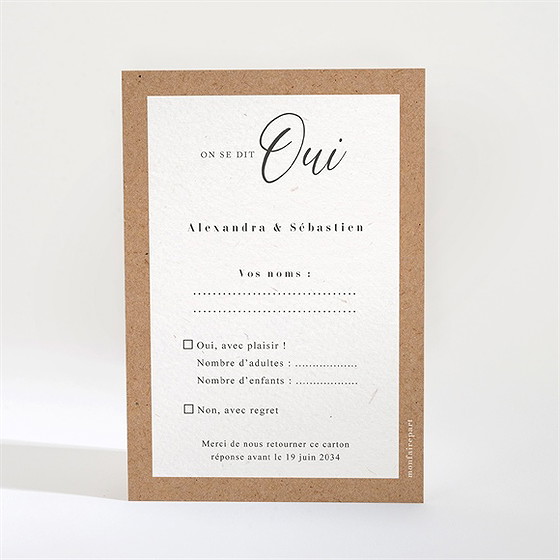 Carton réponse mariage notre absolu