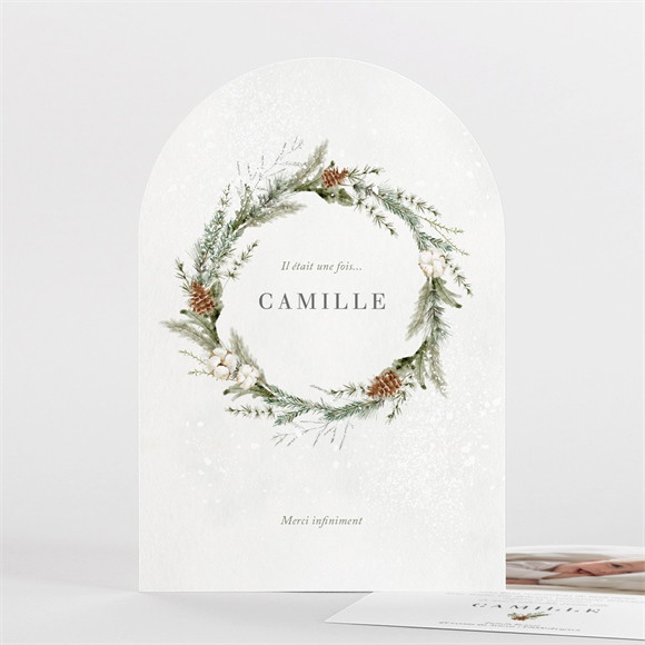 Remerciement naissance Douceur d'hiver réf.N27126