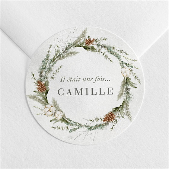 Sticker naissance douceur d'hiver