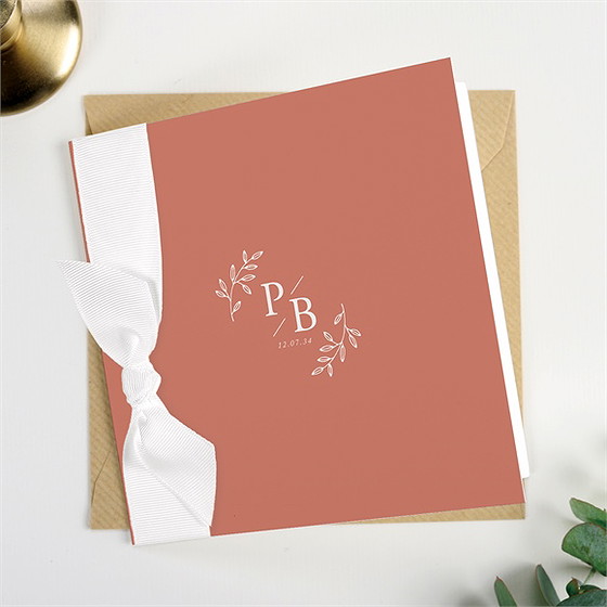 Faire-part mariage douce terracotta