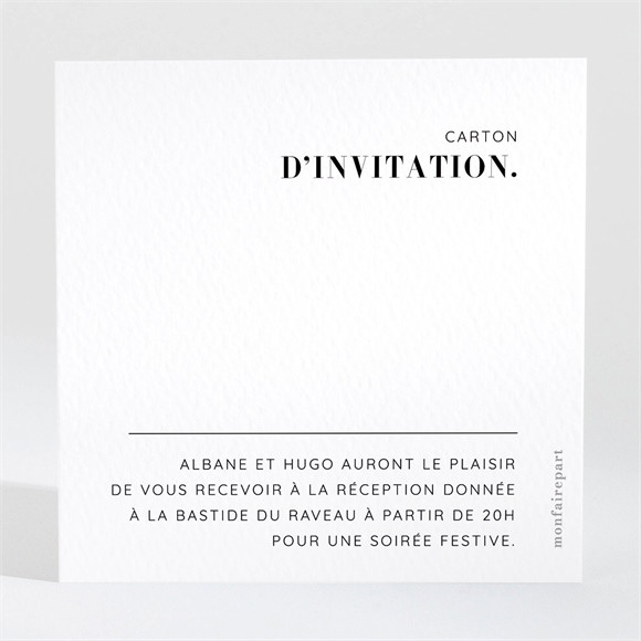 Carton d'invitation mariage Annonce minimaliste réf.N3002016