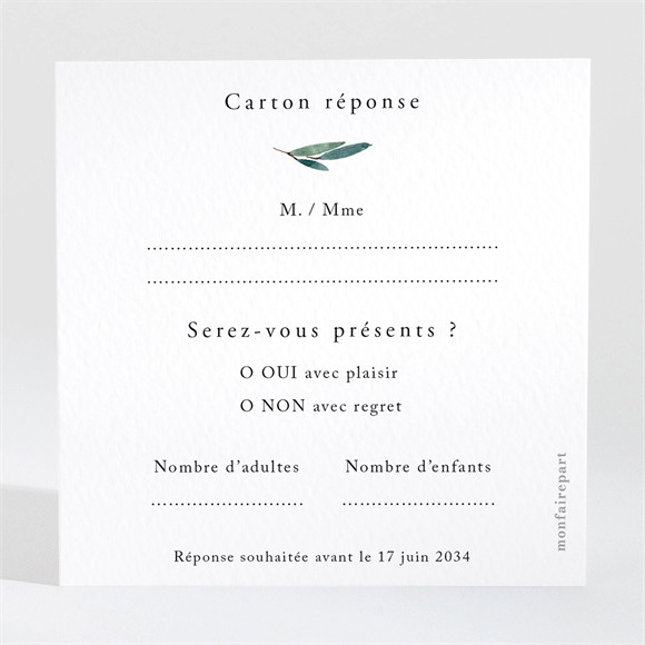 Carton réponse mariage Notre Chemin réf.N3002018