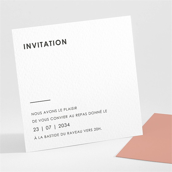 Carton d'invitation mariage terracotta initiales