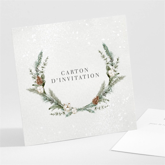 Carton d'invitation mariage Noël réf.N301525
