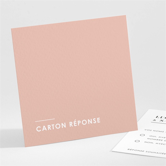 Carton réponse mariage Terracotta initiales réf.N301526