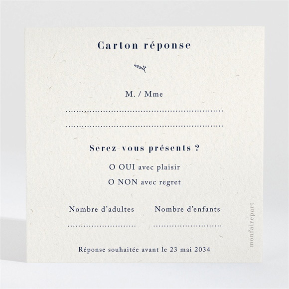 Carton réponse mariage Notre Idylle réf.N3002019