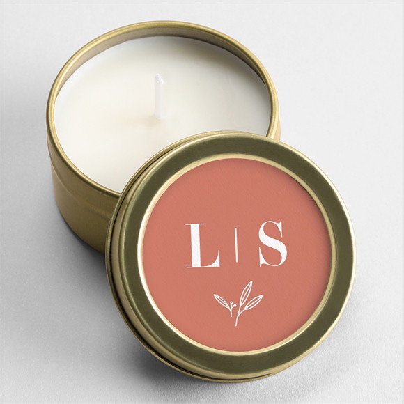 Bougie mariage Terracotta initiales réf.N3601894