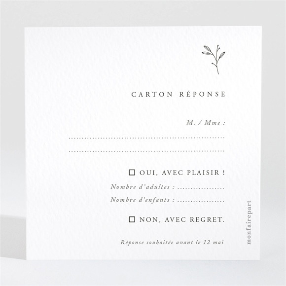 Carton réponse mariage Douce Terracotta réf.N3002020