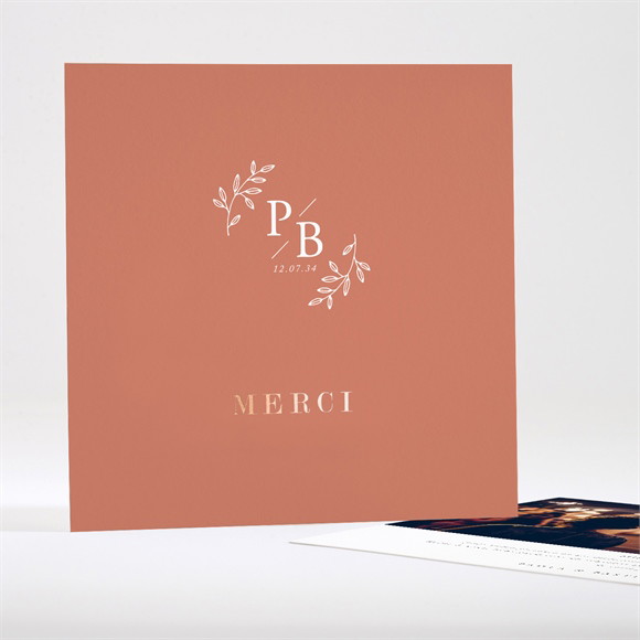 Remerciement mariage Douce Terracotta Dorure réf.N351519