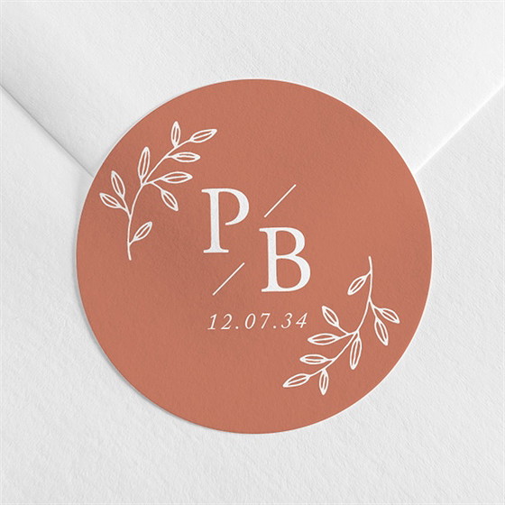 Sticker mariage douce terracotta