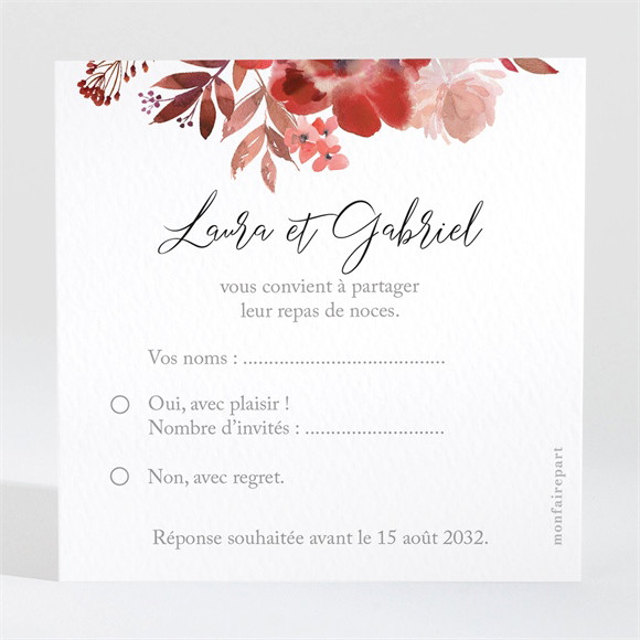 Carton réponse mariage Bordeaux réf.N3002022