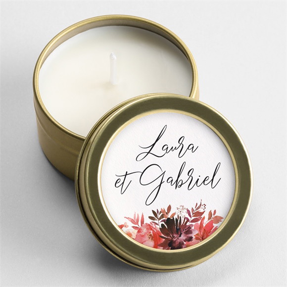 Bougie mariage Bordeaux or réf.N3601906