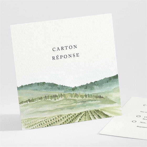 Carton réponse mariage vigne