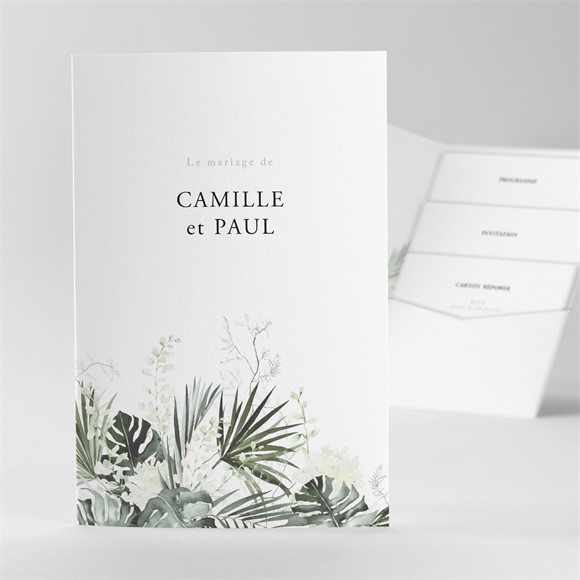 Faire-part mariage Tropical pocketfold réf.N84180
