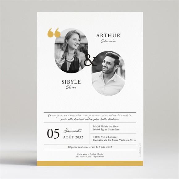 Faire-part mariage Gatsby réf.N24018