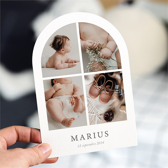 Faire-part naissance fenêtre sur la vie arche