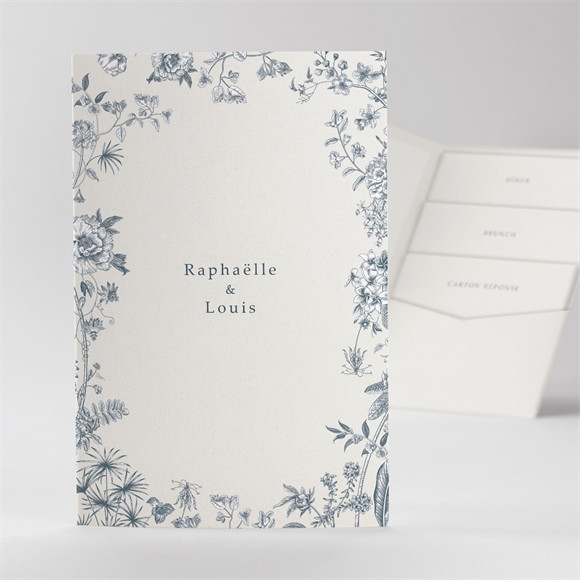Faire-part mariage Tropiques pocketfold réf.N84182