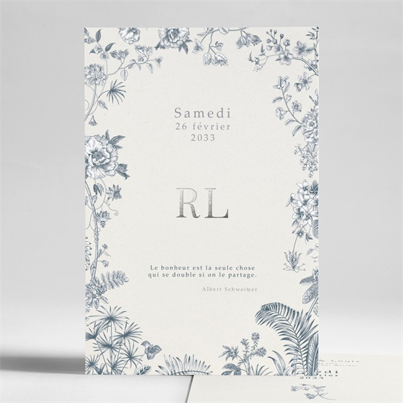 Faire-part mariage Tropiques initiales réf.N241275