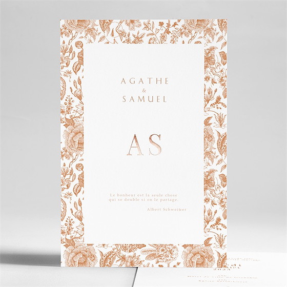 Faire-part mariage passionnément dorure