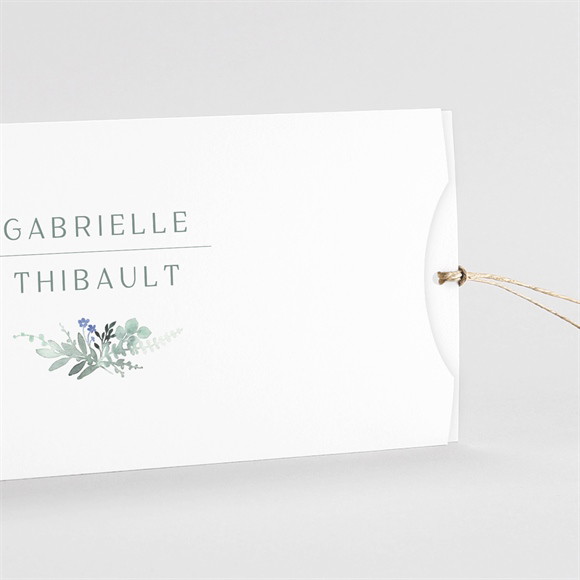 Faire-part mariage Poésie Aquarelle pochette duo réf.N85119