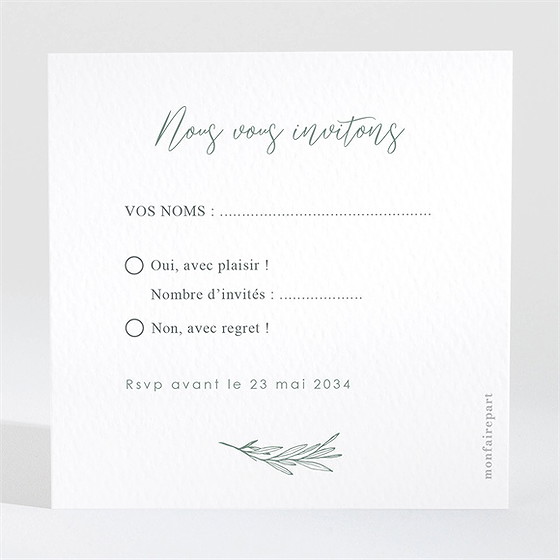 Carton réponse mariage tout pour toi