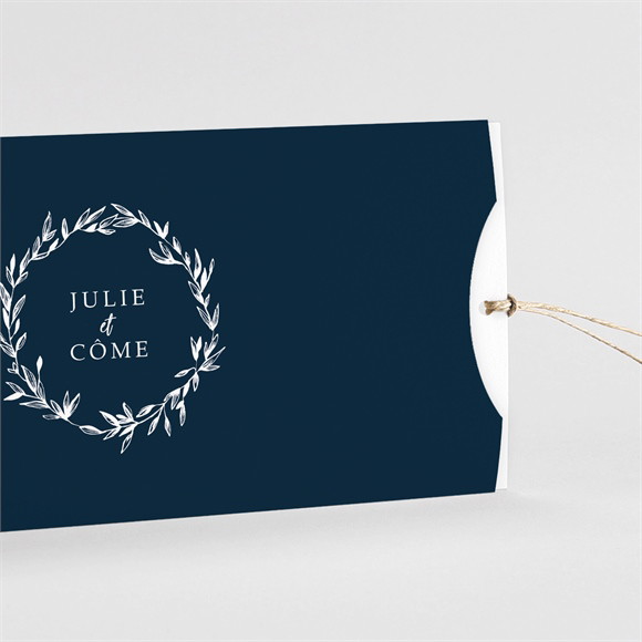 Faire-part mariage Bleu minéral pochette duo réf.N85121