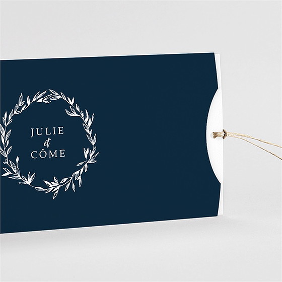 Faire-part mariage bleu minéral pochette duo