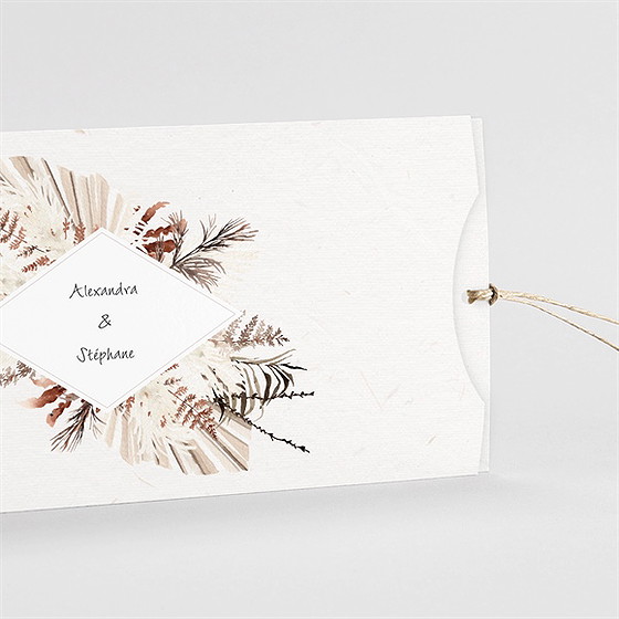 Faire-part mariage pampa pochette duo