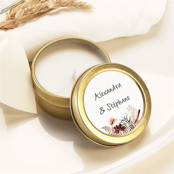 Bougie mariage pampa