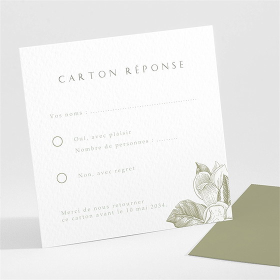 Carton réponse mariage fleuri