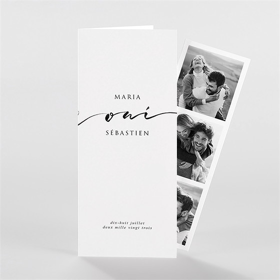 Faire-part mariage elle a dit oui photomaton