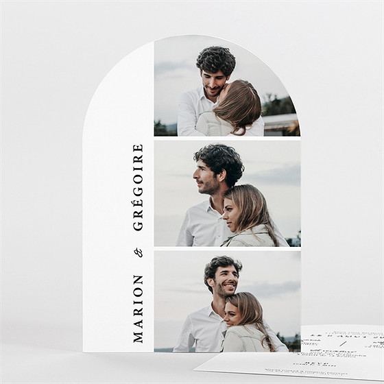 Faire-part mariage epuré arche