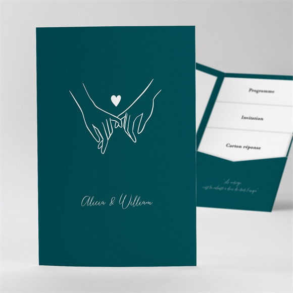 Faire-part mariage Notre Union Pocketfold réf.N84185