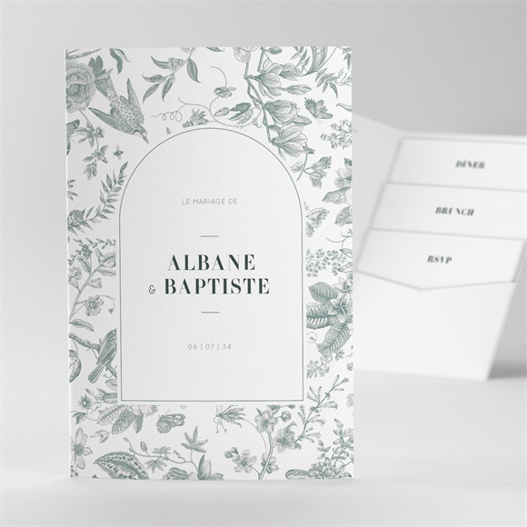 Faire-part mariage Sculpture pocketfold réf.N84186