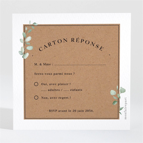 Carton réponse mariage Encapsulés réf.N3002029
