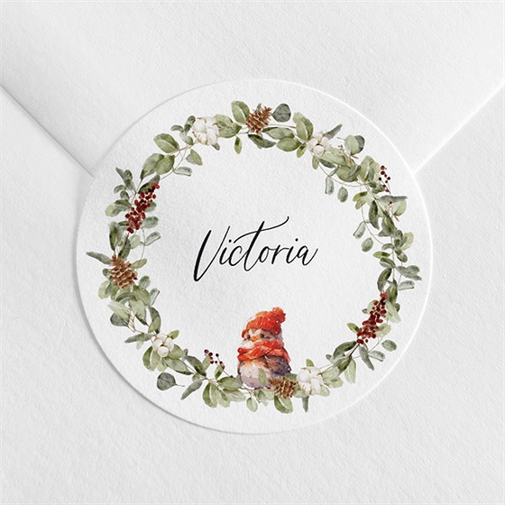 Sticker naissance oiseau d'hiver