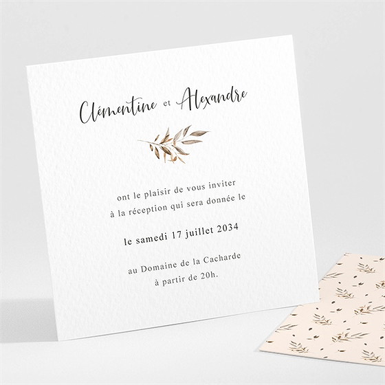 Carton d'invitation mariage virevoltant