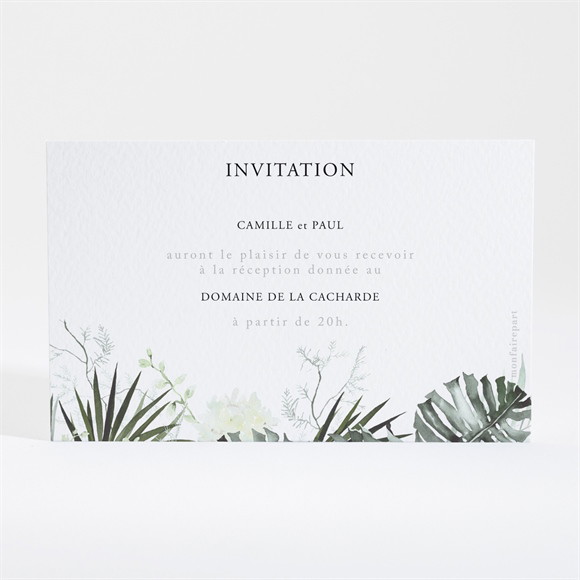 Carton d'invitation mariage Tropical réf.N16006