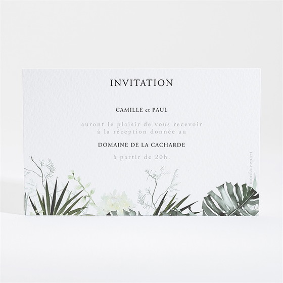 Carton d'invitation mariage tropical