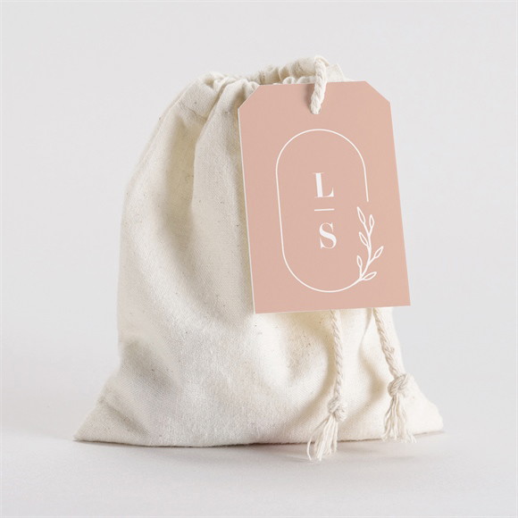 Pochon mariage  Terracotta initiales réf.N291717