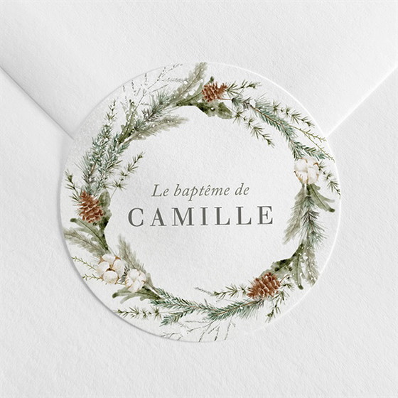Sticker baptême l'hiver