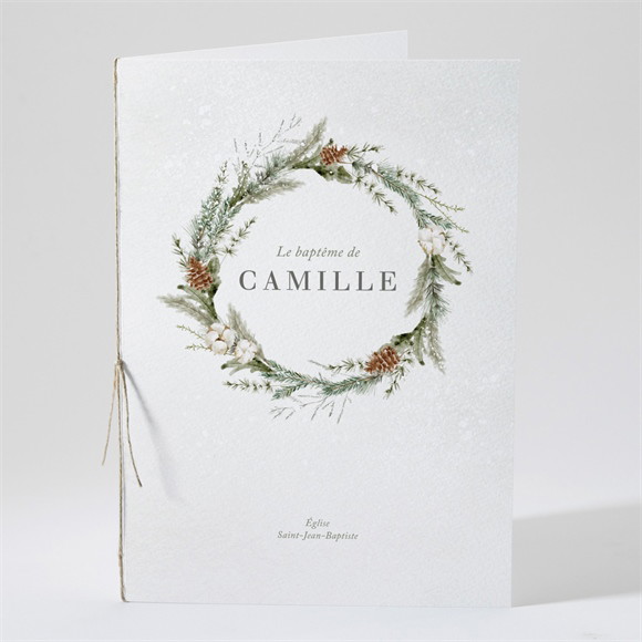 Livret de messe baptême L'hiver réf.N491421